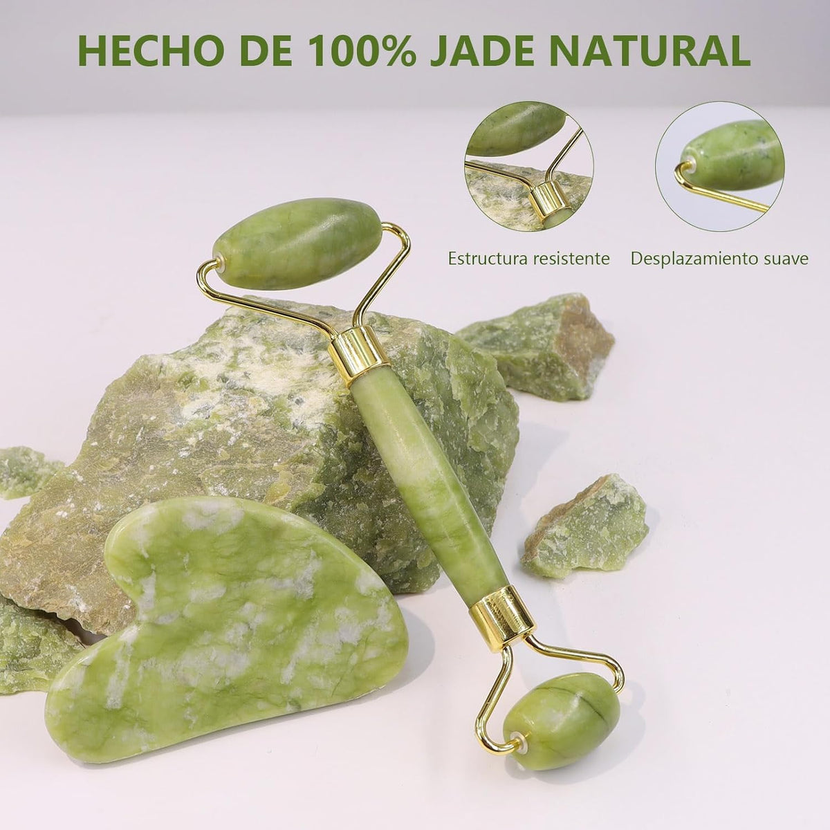 Rodillo de Jade para masaje Facial