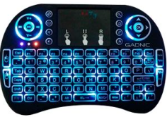 Mini teclado inalámbrico con ratón Touchpad retroiluminación LED