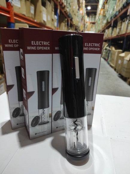 Sacacorchos eléctrico + abridor de vino transparente