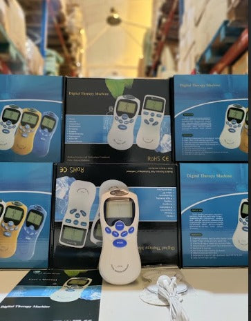 Estimulador muscular masajeador con electrodos adhesivos