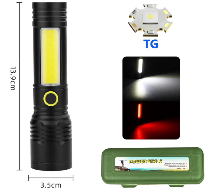 Linterna led con zoom 3modo FA-556