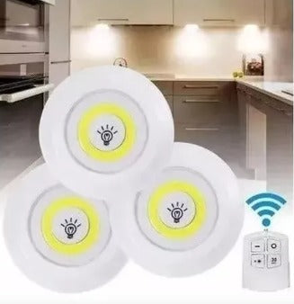 Pack 3 Luces LED Inalámbricas con Mando