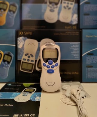 Estimulador muscular masajeador con electrodos adhesivos
