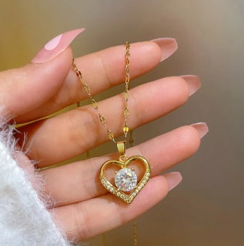 Collar Corazón con Brillante