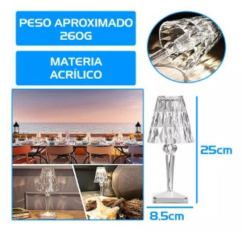 Lámpara de cristal recargable