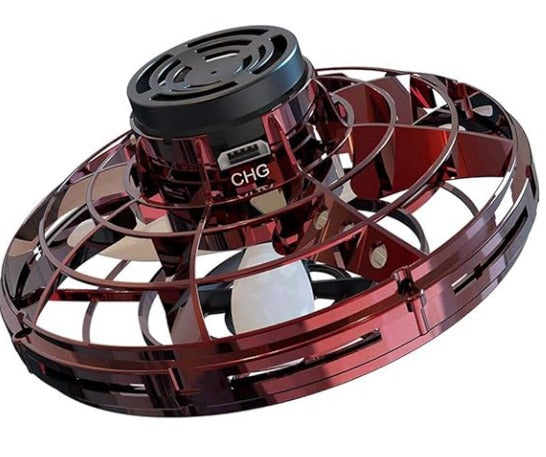 Mini OVNI con Luz Spinner con carga USB-Rojo