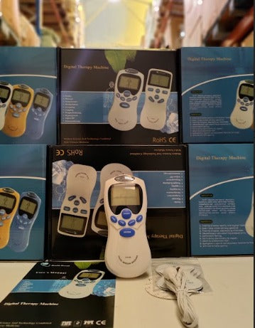 Estimulador muscular masajeador con electrodos adhesivos