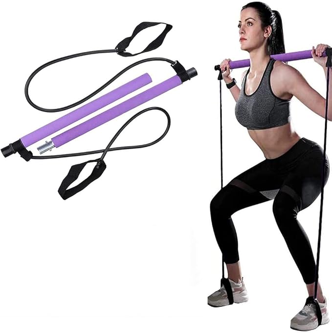 Kit de Barra de pilates portátil con banda de resistencia