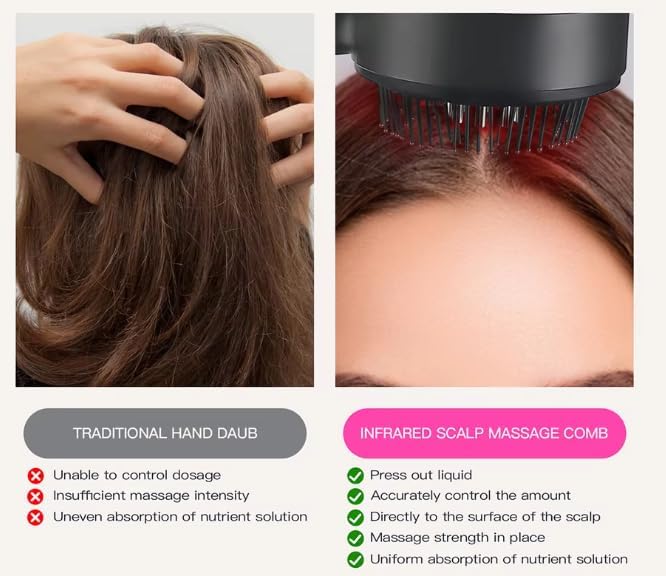 Masajeador de cabello con luz roja