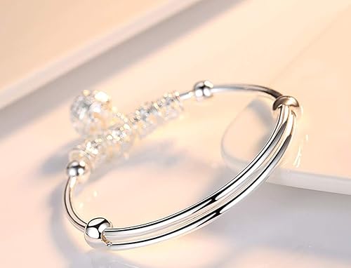 Pulsera chapada en plata con abalorios