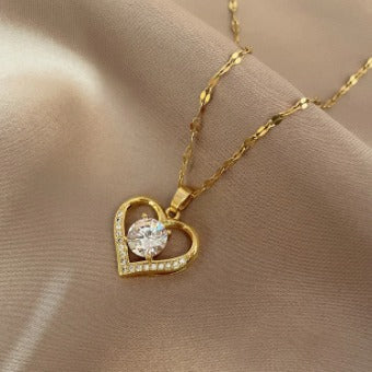 Collar Corazón con Brillante