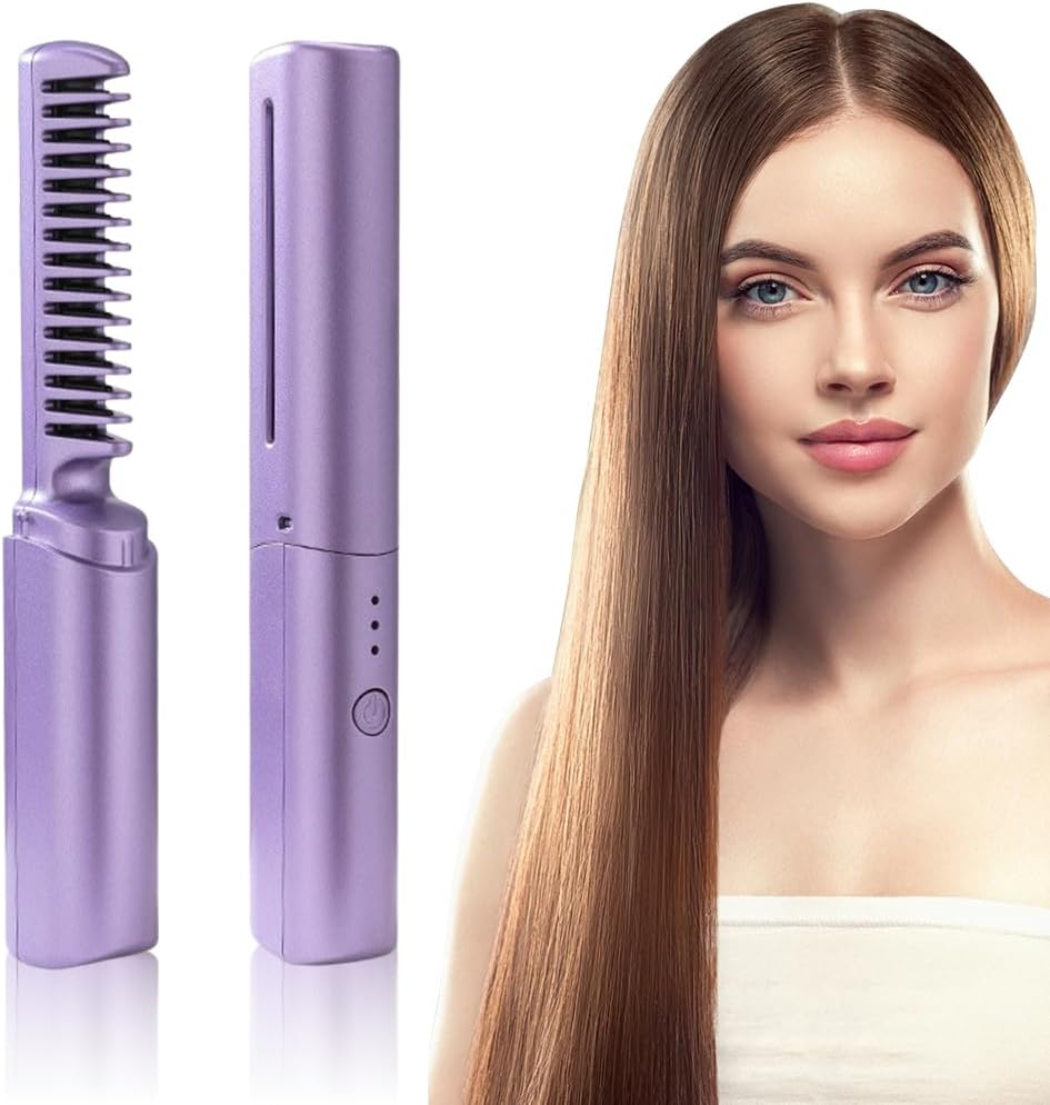 Mini Plancha de Pelo Recargable 2 en 1