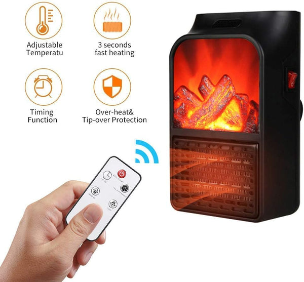 Calefactor Efecto Chimenea con Mando 1000 W