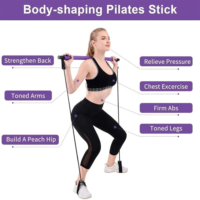 Kit de Barra de pilates portátil con banda de resistencia