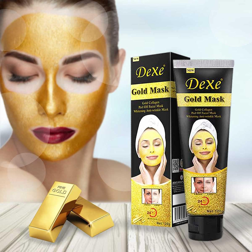 Mascarilla Facial de Oro y Colágeno - Efecto Iluminador, Anti edad e Hidratación 24 Horas