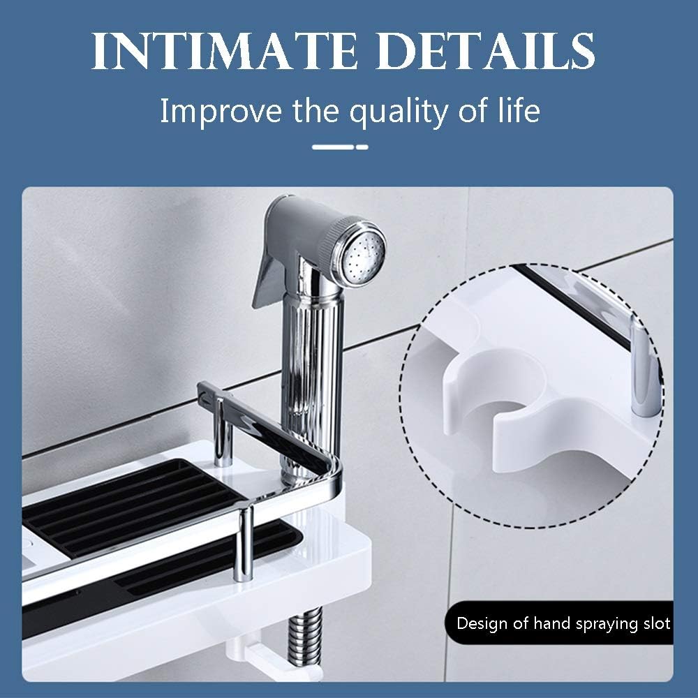 Estante de almacenamiento multifunción de baño sin perforaciones
