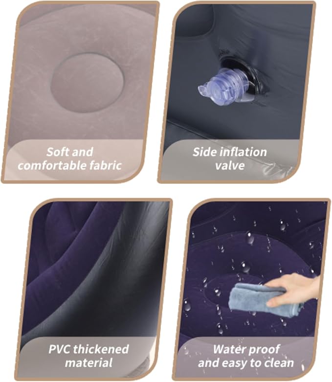 Sofá Cama Inflable Portátil con Reposapiés