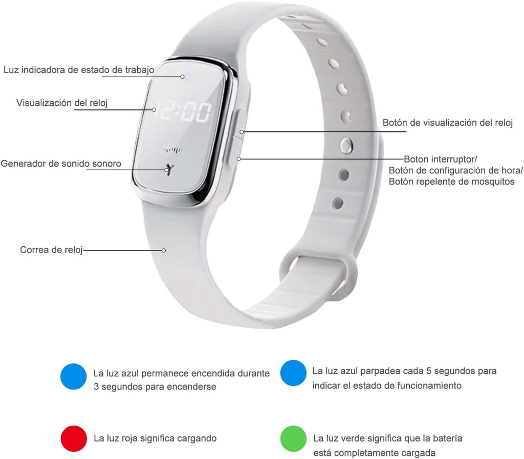 Pulseras Repelente de Mosquitos Ultrasónico