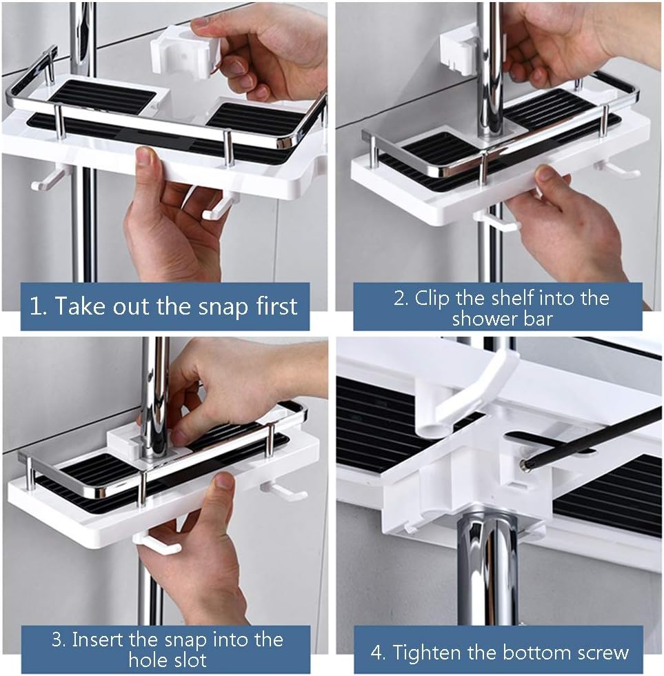 Estante de almacenamiento multifunción de baño sin perforaciones