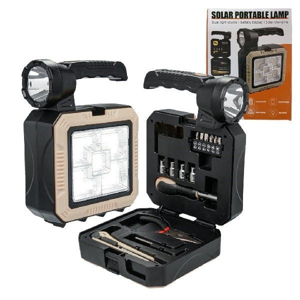 Linterna led solar con kit de herramientas