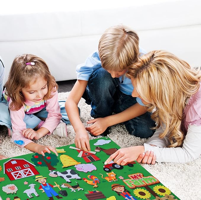 Juego educativo de granja en fieltro para niños