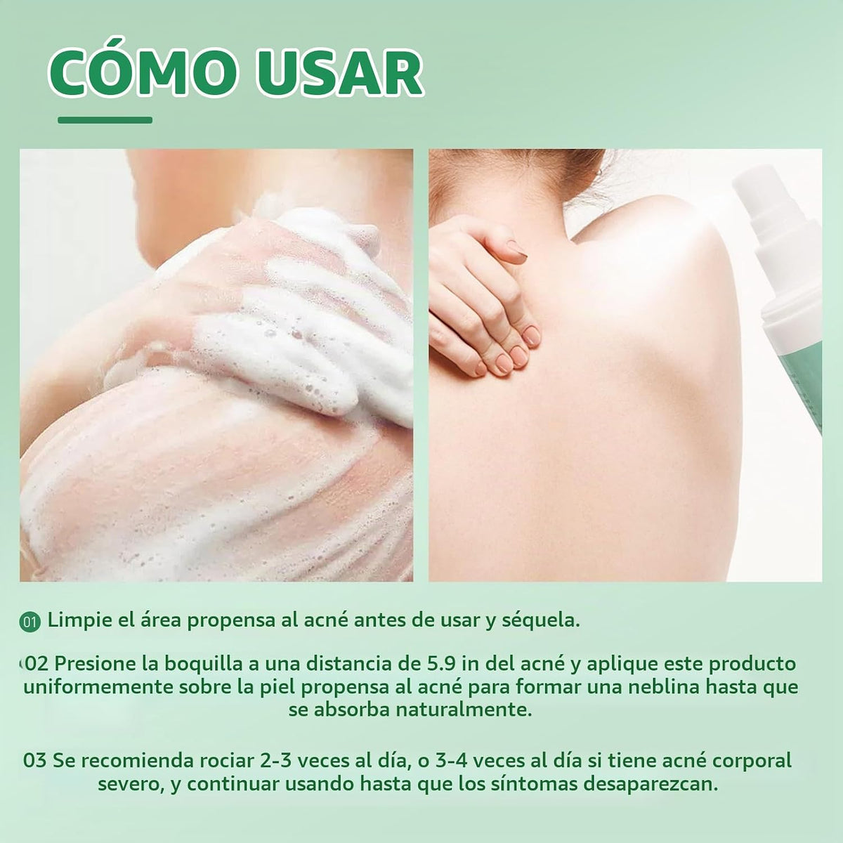 Spray de granos para el cuerpo