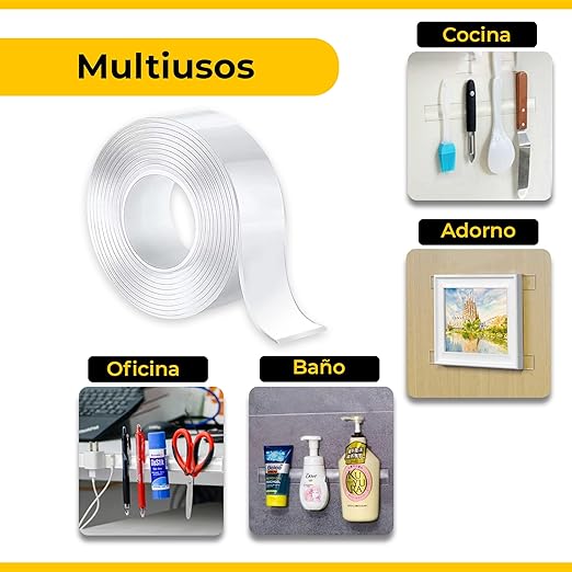 Cinta doble cara extrafuerte nanotech 3cm x 3m