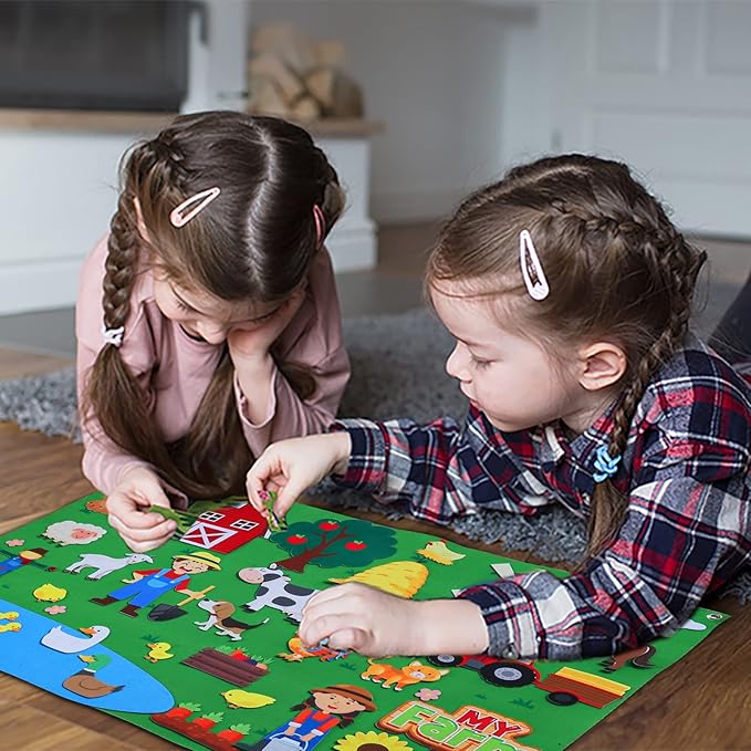 Juego educativo de granja en fieltro para niños