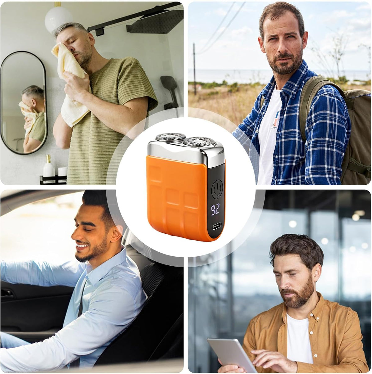 Afeitadora Eléctrica Portátil con Doble Cabezal