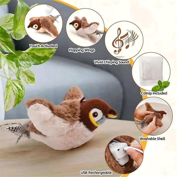 Juguete para gatos pajaro volador