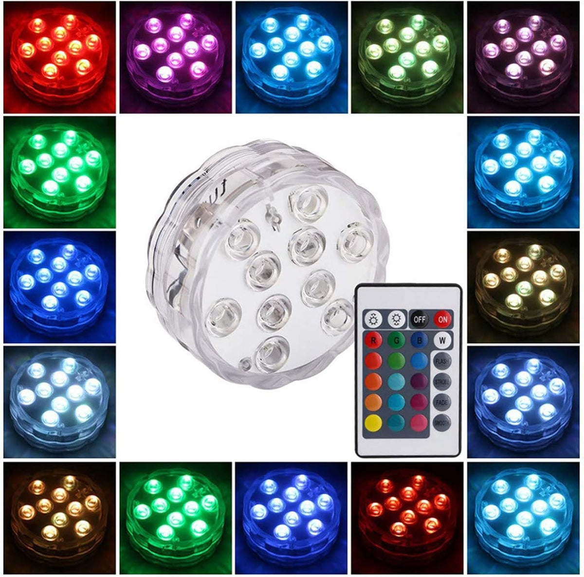 luces LED sumergibles multicolores