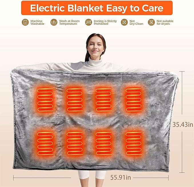Manta eléctrica térmica con 3 niveles de temperatura