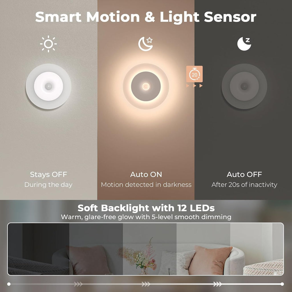 Luz nocturna LED con detector de movimiento
