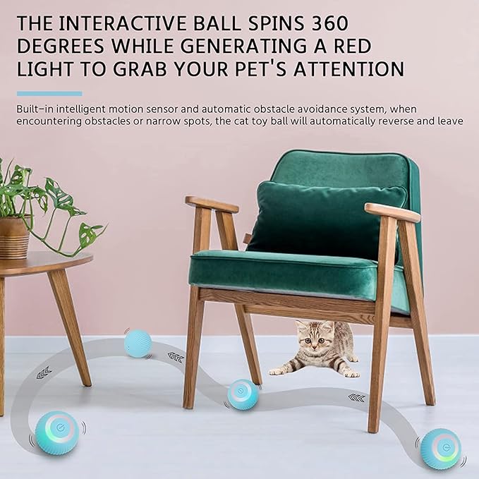 Bola de juguete interactivo para gatos azul