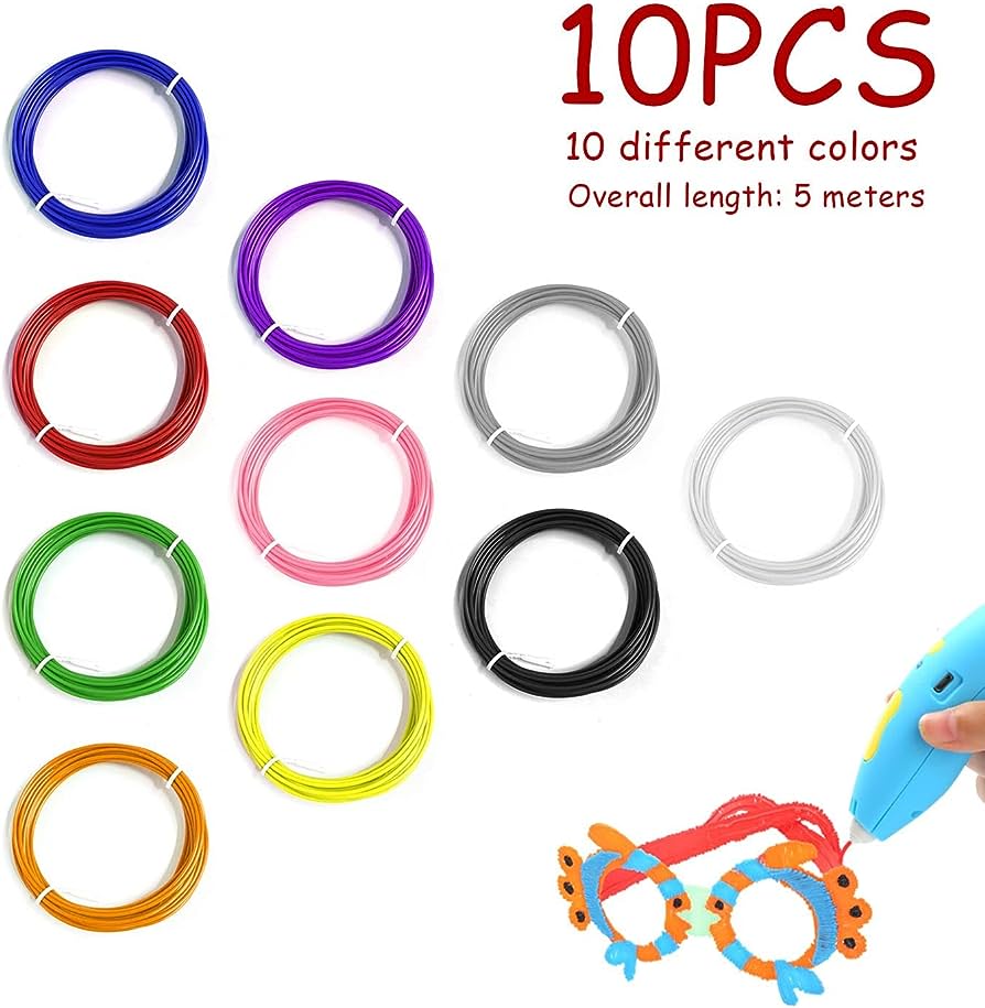 Pack de 10 filamentos PLA de color de 1,75 mm