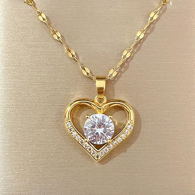 Collar Corazón con Brillante