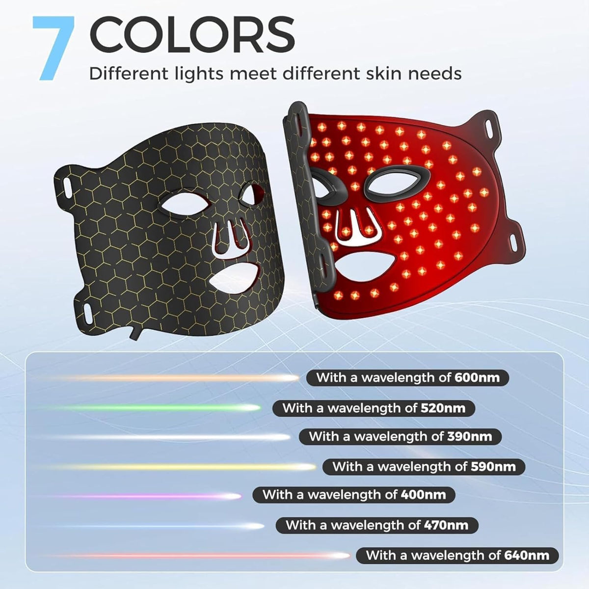 Máscara facial LED con Terapia de Luz Roja para la Cara y la Piel