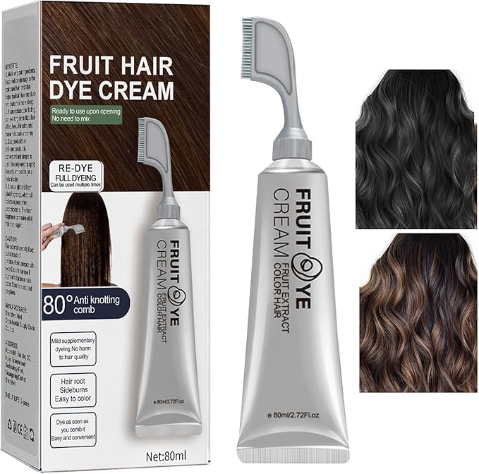 Crema para el cabello con peine para cubrir canas
