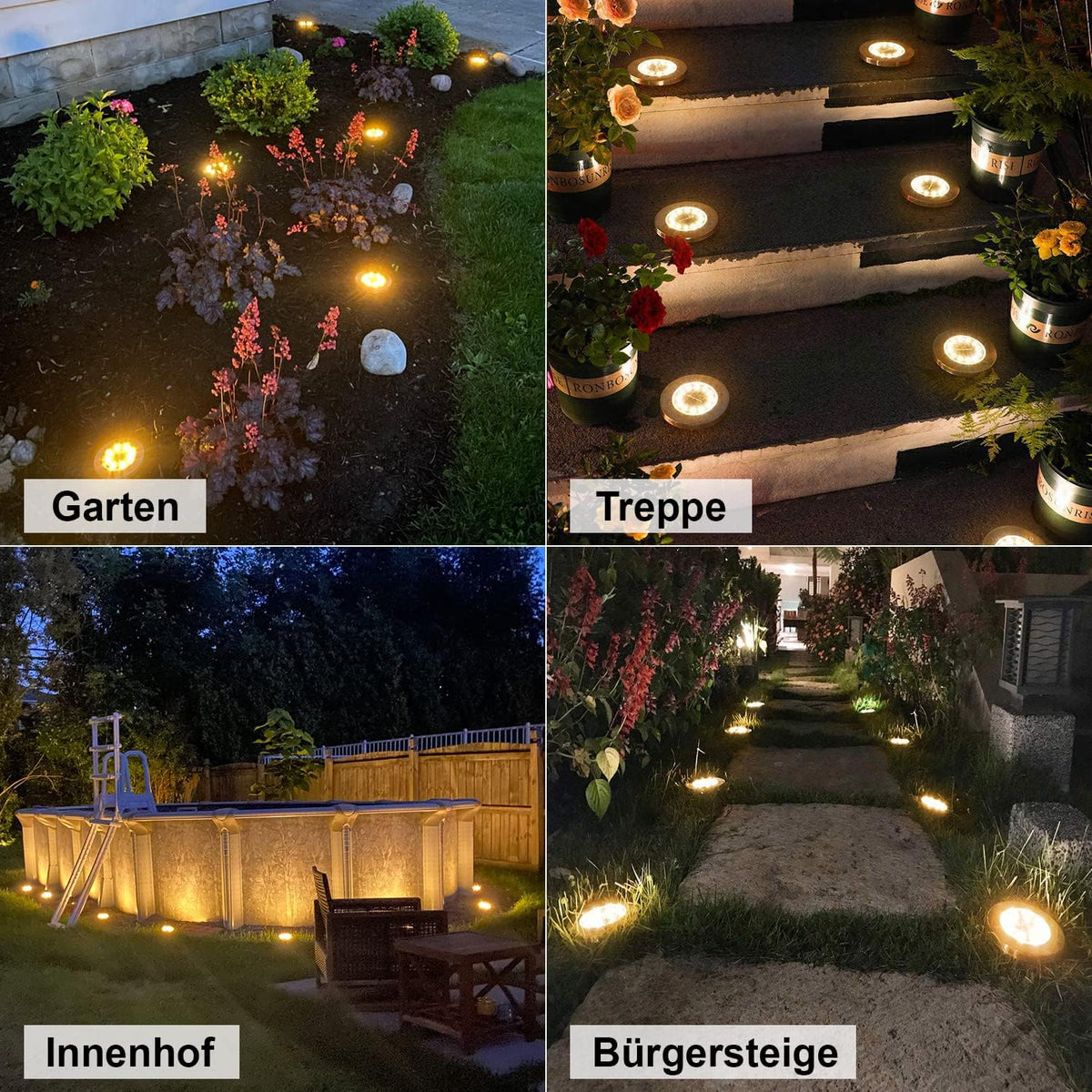 Luces solares para jardín 2pcs 8LED