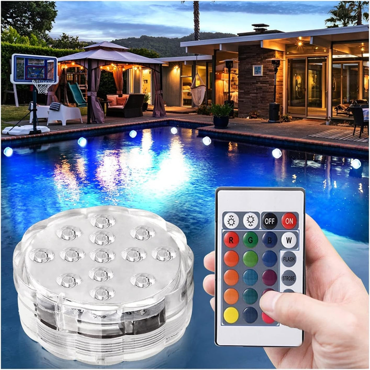 luces LED sumergibles multicolores