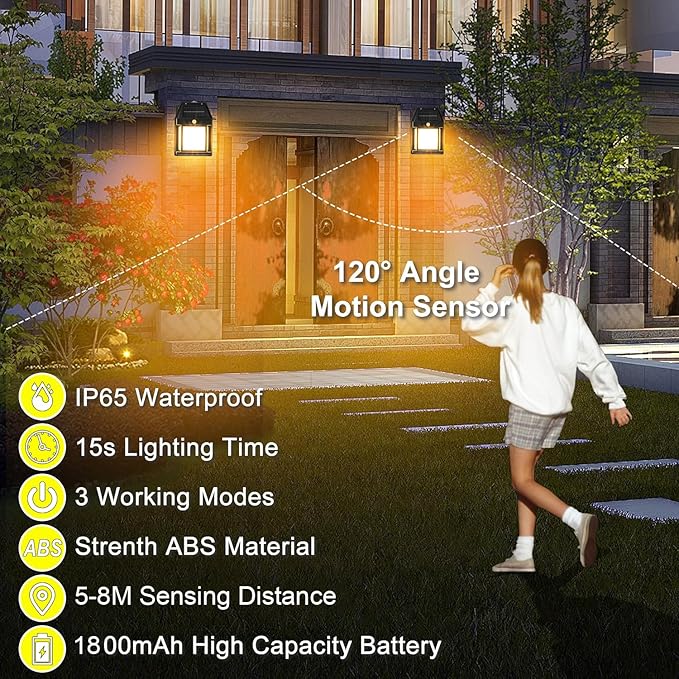 Lámpara solar exterior con sensor de movimiento