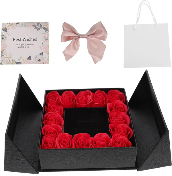 Caja Regalo con 16 Rosas Artificiales