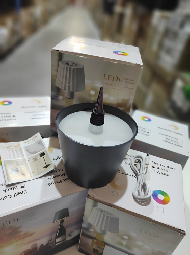 Lámpara de botella de vino recargable LED negro
