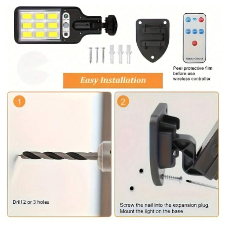 Mini luz solar LED con mando y sensor de movimiento FA-526