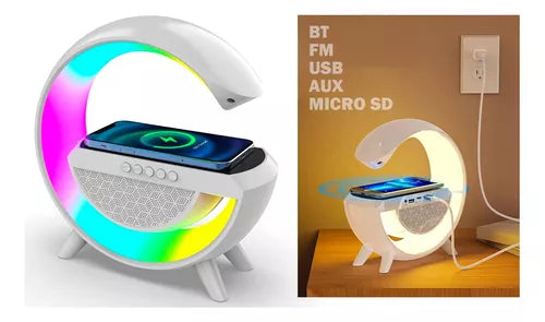 Altavoz Bluetooth G 3 en 1 + Cargador inalámbrico + Lámpara Led