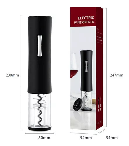 Sacacorchos eléctrico + abridor de vino transparente