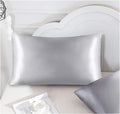Funda de Almohada Satén Gris 35 x 55cm para modelo (Almohada Cervical Viscoelástica Cuello)
