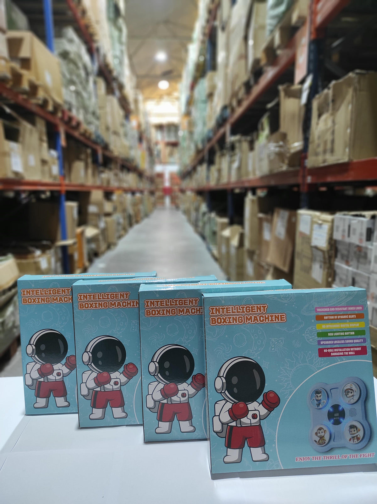 Máquina de boxeo inteligente infantil azul + guante rojo