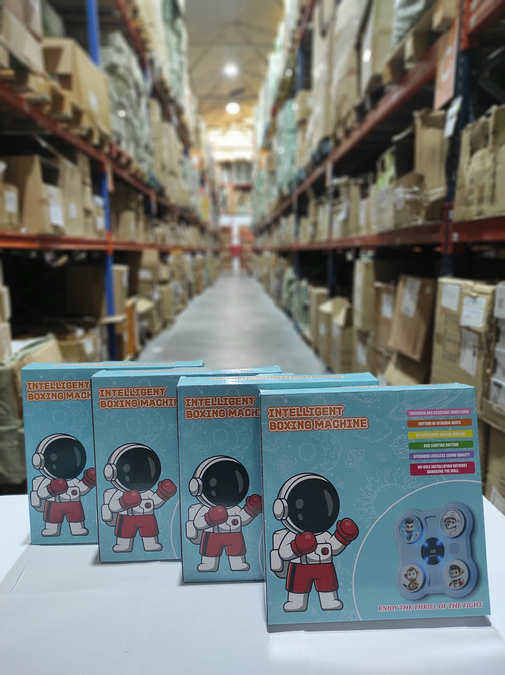 Máquina de boxeo inteligente infantil azul + guante rojo