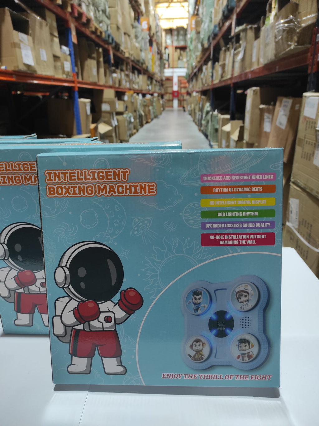 Máquina de boxeo inteligente infantil azul + guante rojo